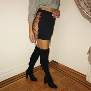 NWT Mini Lace Up Skirt